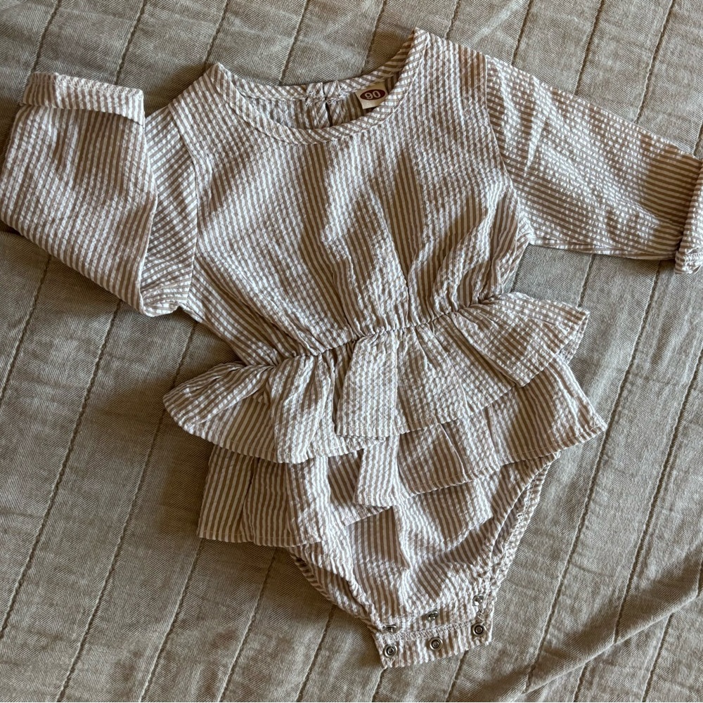 Striped Cream Kids Dress